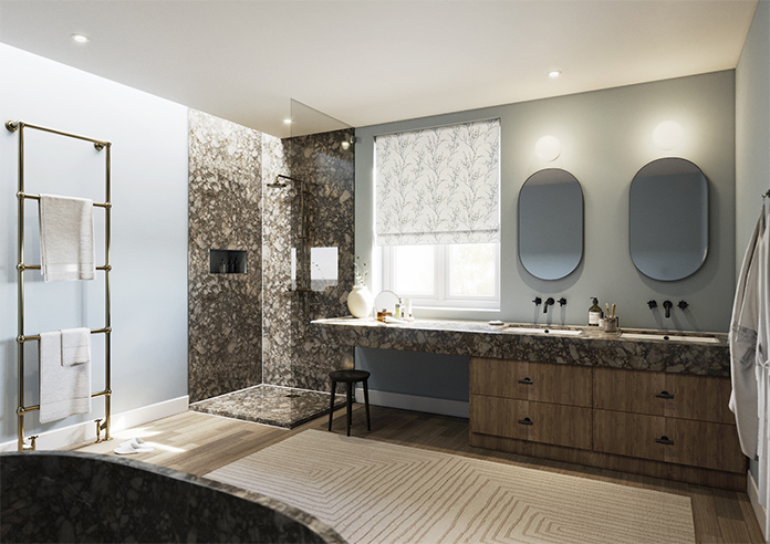 Laura Ashley Pussy Willow, Off White/Seaspray - Twist&Fit Roman Blind - Image 7